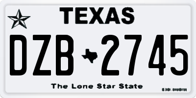 TX license plate DZB2745