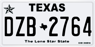 TX license plate DZB2764