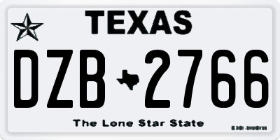 TX license plate DZB2766