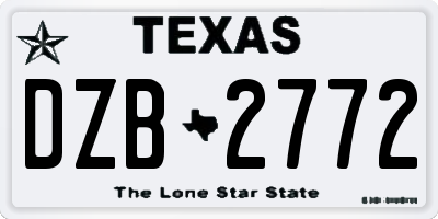 TX license plate DZB2772