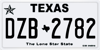 TX license plate DZB2782