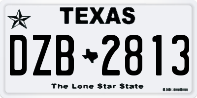 TX license plate DZB2813