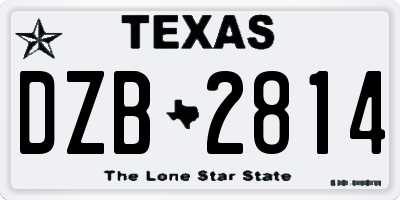 TX license plate DZB2814