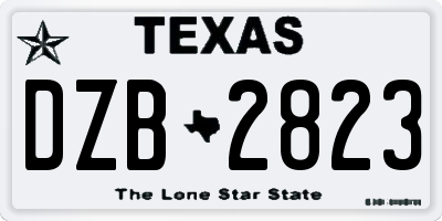 TX license plate DZB2823