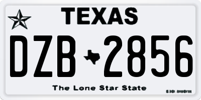 TX license plate DZB2856