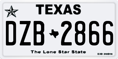 TX license plate DZB2866