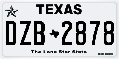 TX license plate DZB2878