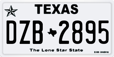 TX license plate DZB2895