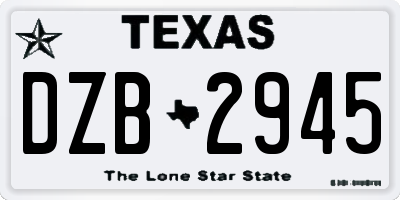 TX license plate DZB2945