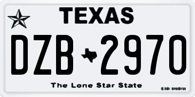 TX license plate DZB2970