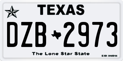 TX license plate DZB2973