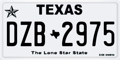 TX license plate DZB2975