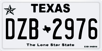 TX license plate DZB2976