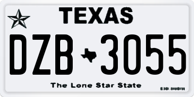 TX license plate DZB3055