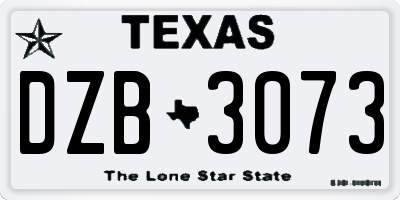 TX license plate DZB3073