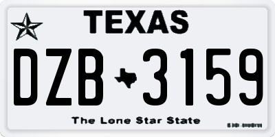 TX license plate DZB3159