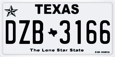TX license plate DZB3166