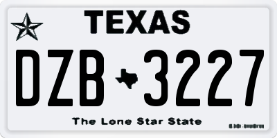 TX license plate DZB3227