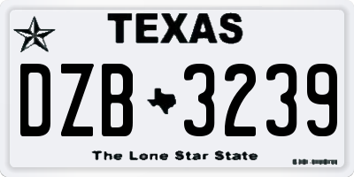 TX license plate DZB3239