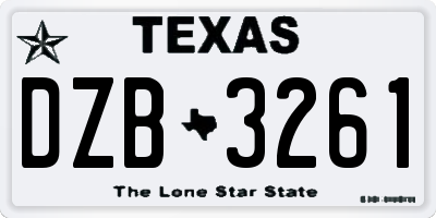 TX license plate DZB3261