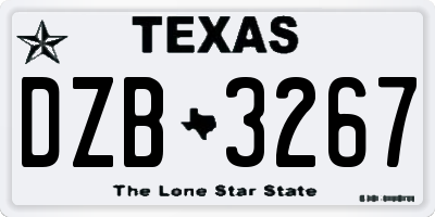 TX license plate DZB3267