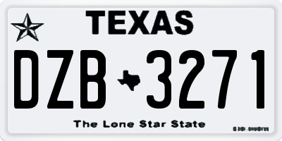 TX license plate DZB3271