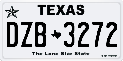 TX license plate DZB3272