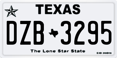 TX license plate DZB3295