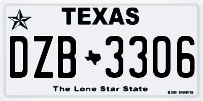 TX license plate DZB3306