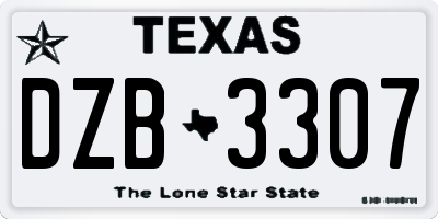 TX license plate DZB3307