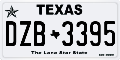 TX license plate DZB3395