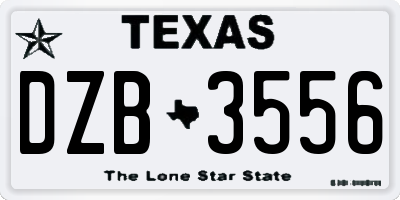 TX license plate DZB3556