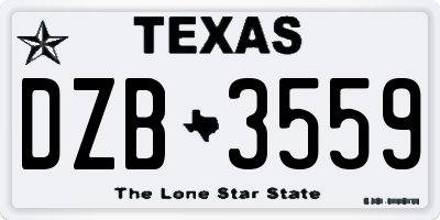 TX license plate DZB3559