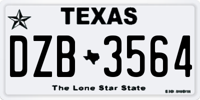TX license plate DZB3564