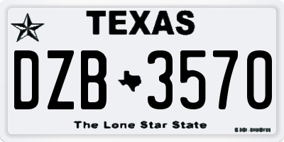 TX license plate DZB3570