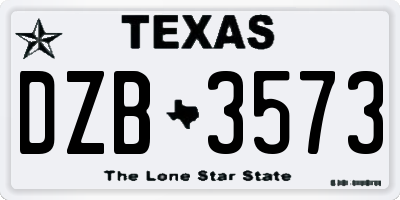 TX license plate DZB3573