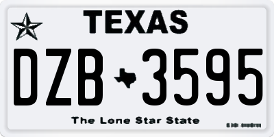 TX license plate DZB3595