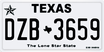 TX license plate DZB3659