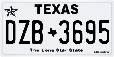 TX license plate DZB3695