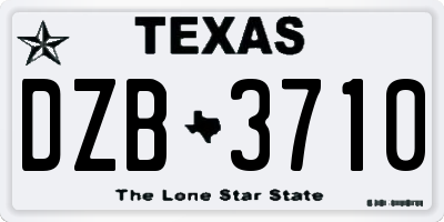 TX license plate DZB3710