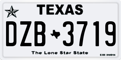 TX license plate DZB3719