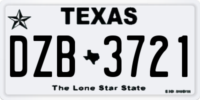 TX license plate DZB3721