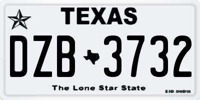 TX license plate DZB3732