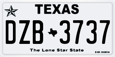 TX license plate DZB3737