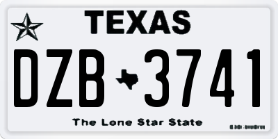TX license plate DZB3741