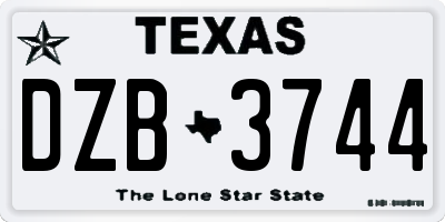 TX license plate DZB3744