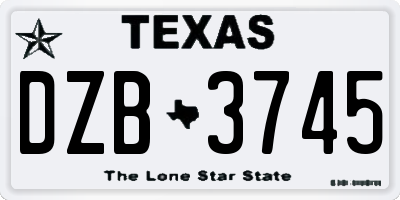 TX license plate DZB3745
