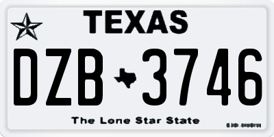 TX license plate DZB3746