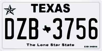 TX license plate DZB3756