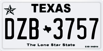 TX license plate DZB3757
